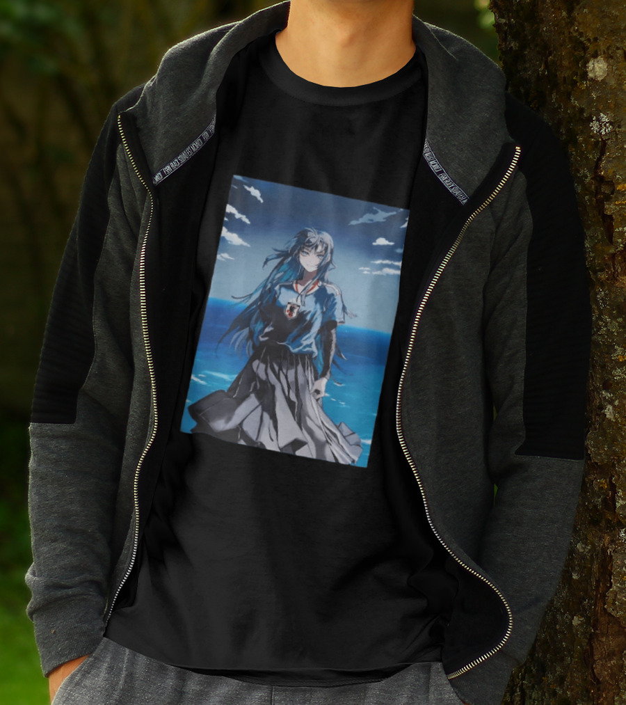 Anime Girl Japan National Football Team JFA Samurai Ocean Scene T-Shirt