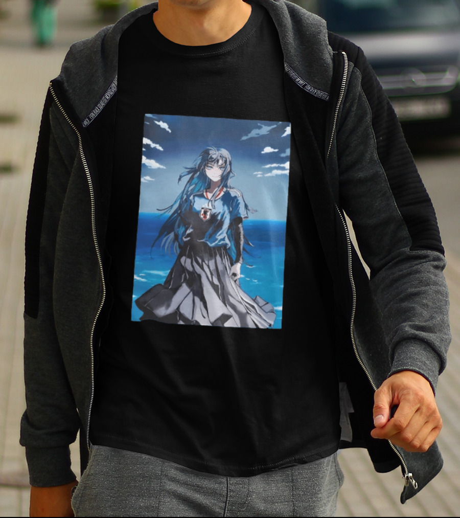 Anime Girl Japan National Football Team JFA Samurai Ocean Scene T-Shirt