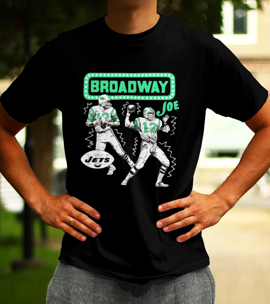 Broadway Joe Namath Jets 12 Legend Retro Football T-Shirt
