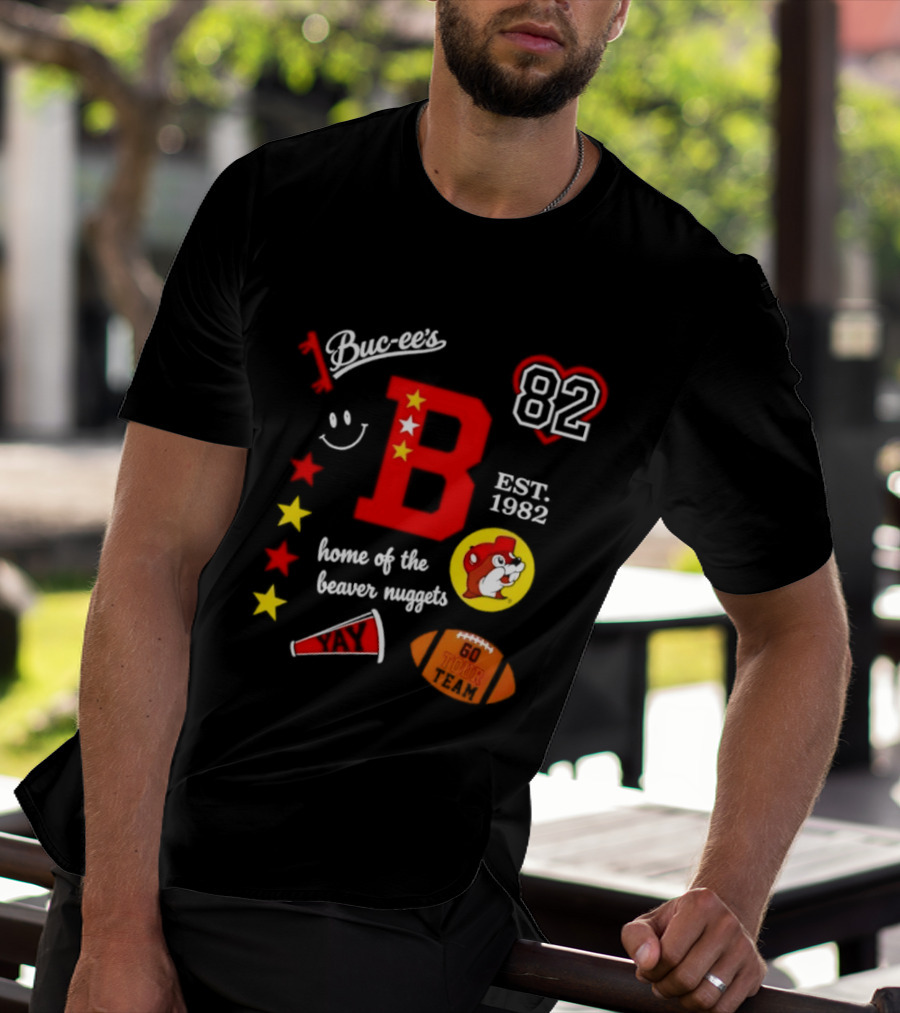 Buc Ee's 82 Est 1982 Home Of The Beaver Nuggets Football Tour T-Shirt