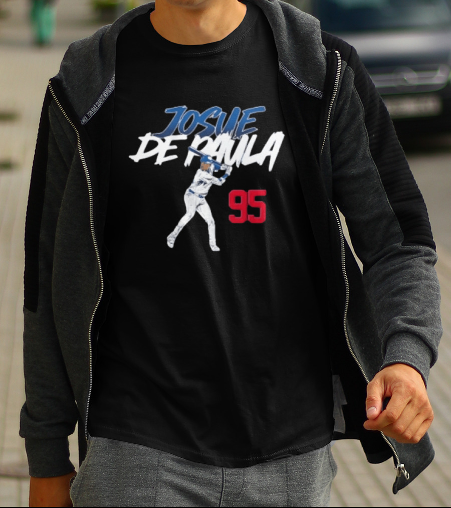 Josue De Paula 95 Dodgers Slugger Baseball Swing T-Shirt