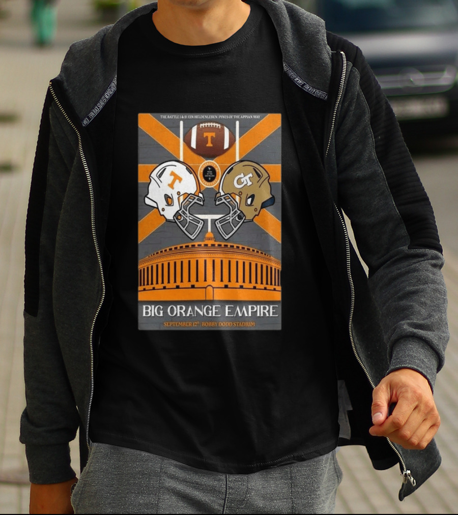 Tennessee Vs Georgia Tech Big Orange Empire September 12 2026 Bobby Dodd Stadium Football Duel T-Shirt