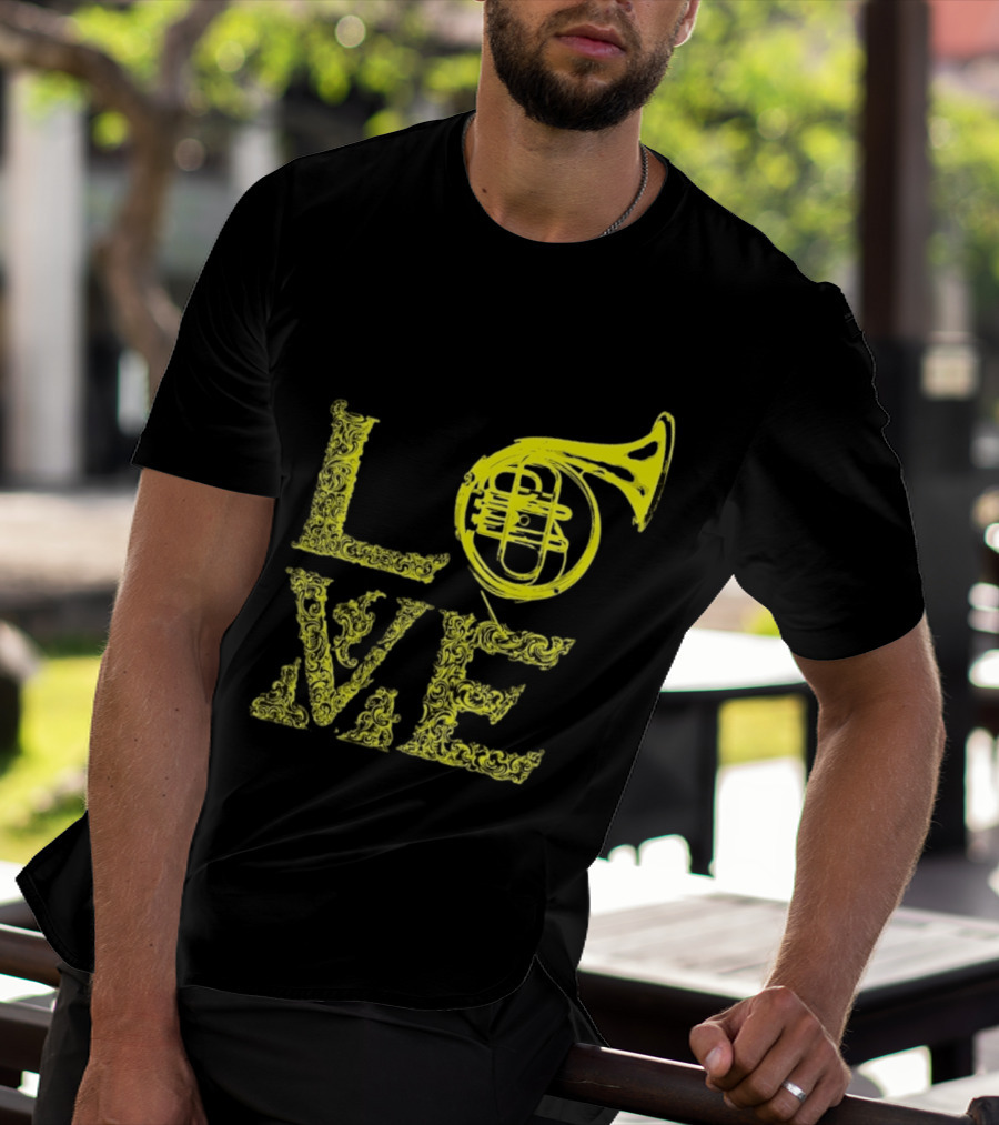 Love French Horn Music Orchestra Musician T-Shirt