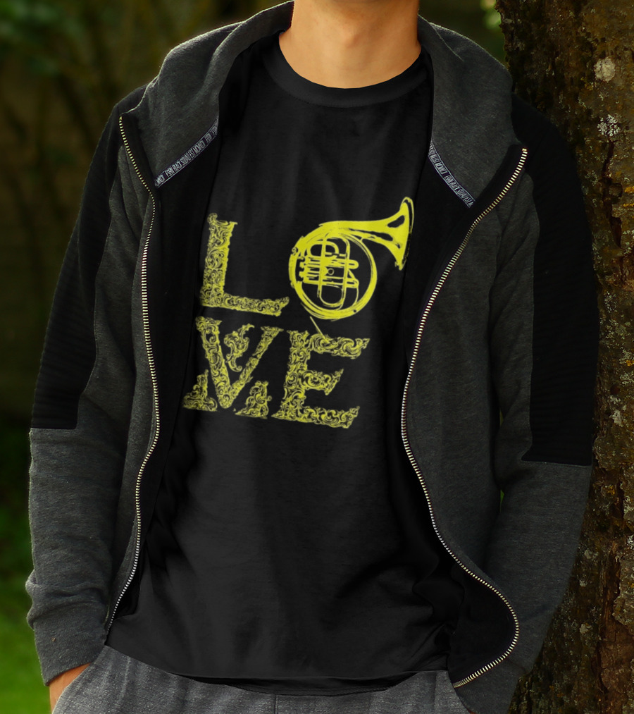 Love French Horn Music Orchestra Musician T-Shirt
