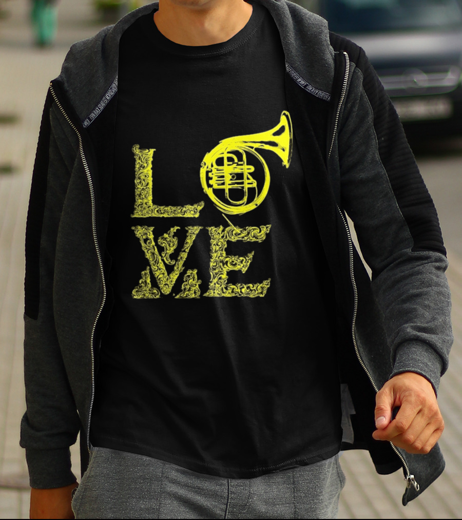 Love French Horn Music Orchestra Musician T-Shirt