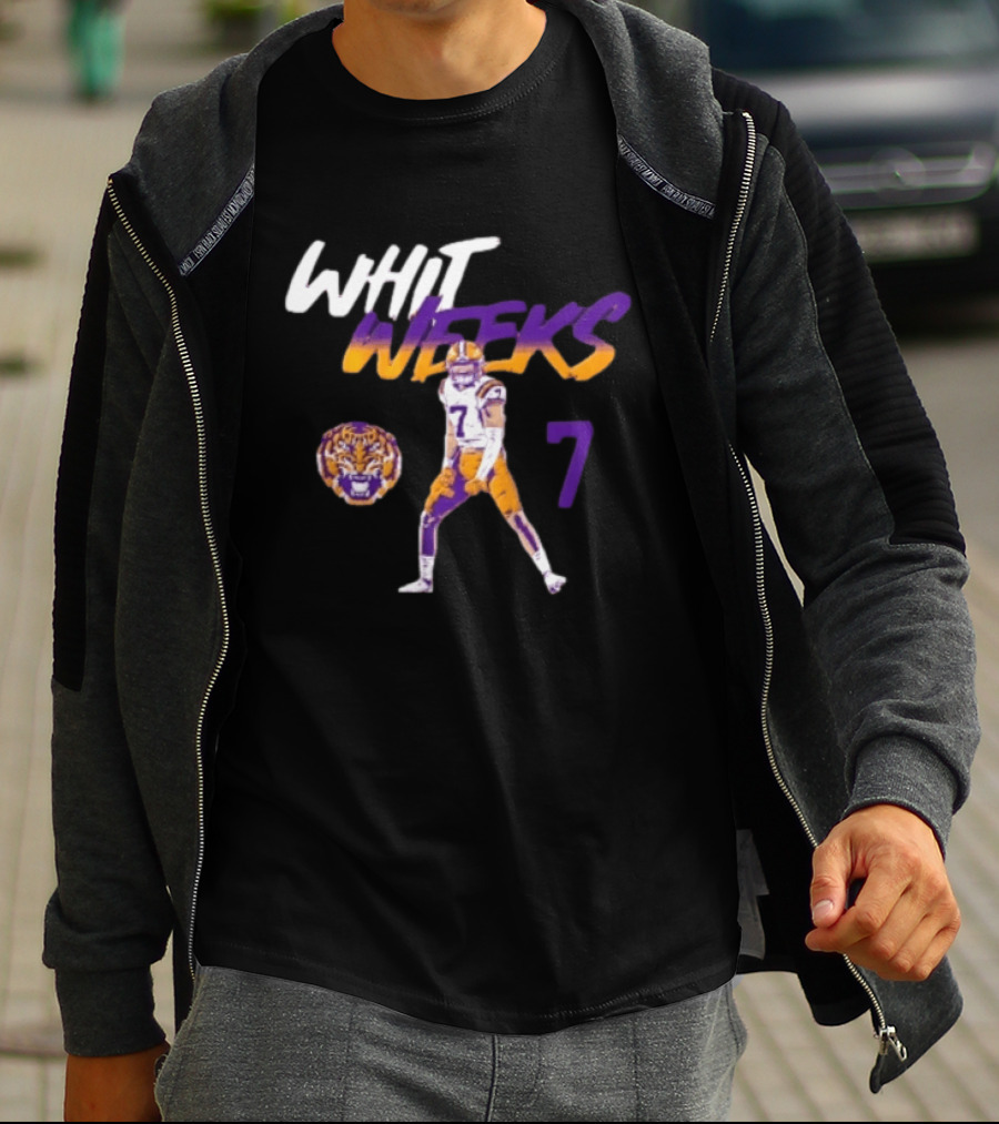 LSU Tigers Football Whit Weeks 7 Player Pose Tiger T-Shirt