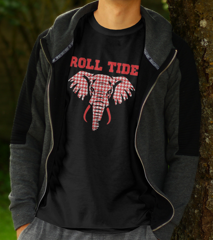 Alabama Crimson Tide Roll Tide Houndstooth Elephant T-Shirt