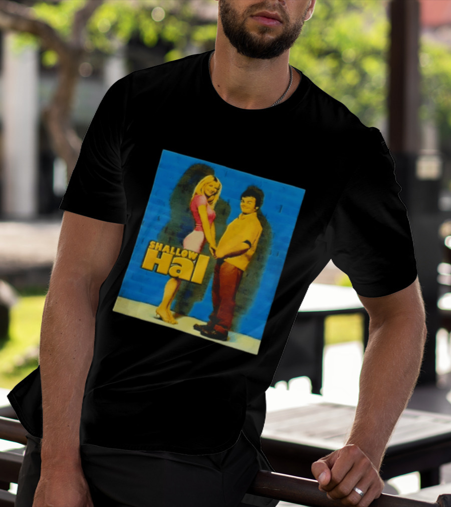 Shallow Hal Jack Black Gwyneth Paltrow Movie Blue Brick Wall T-Shirt
