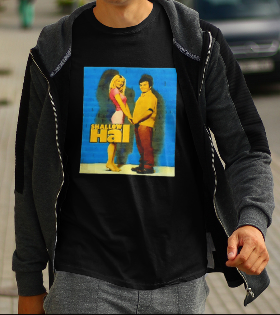 Shallow Hal Jack Black Gwyneth Paltrow Movie Blue Brick Wall T-Shirt