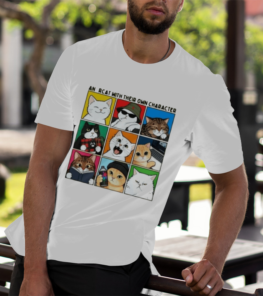 AN RCAT WITH THEIR OWN CHARACTER Cat Collage T-Shirt