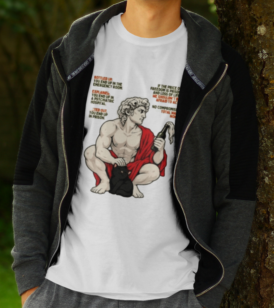 David Statue Bottled Up Freedom Total War No Compromise Now T-Shirt