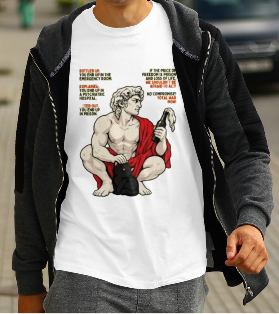 David Statue Bottled Up Freedom Total War No Compromise Now T-Shirt