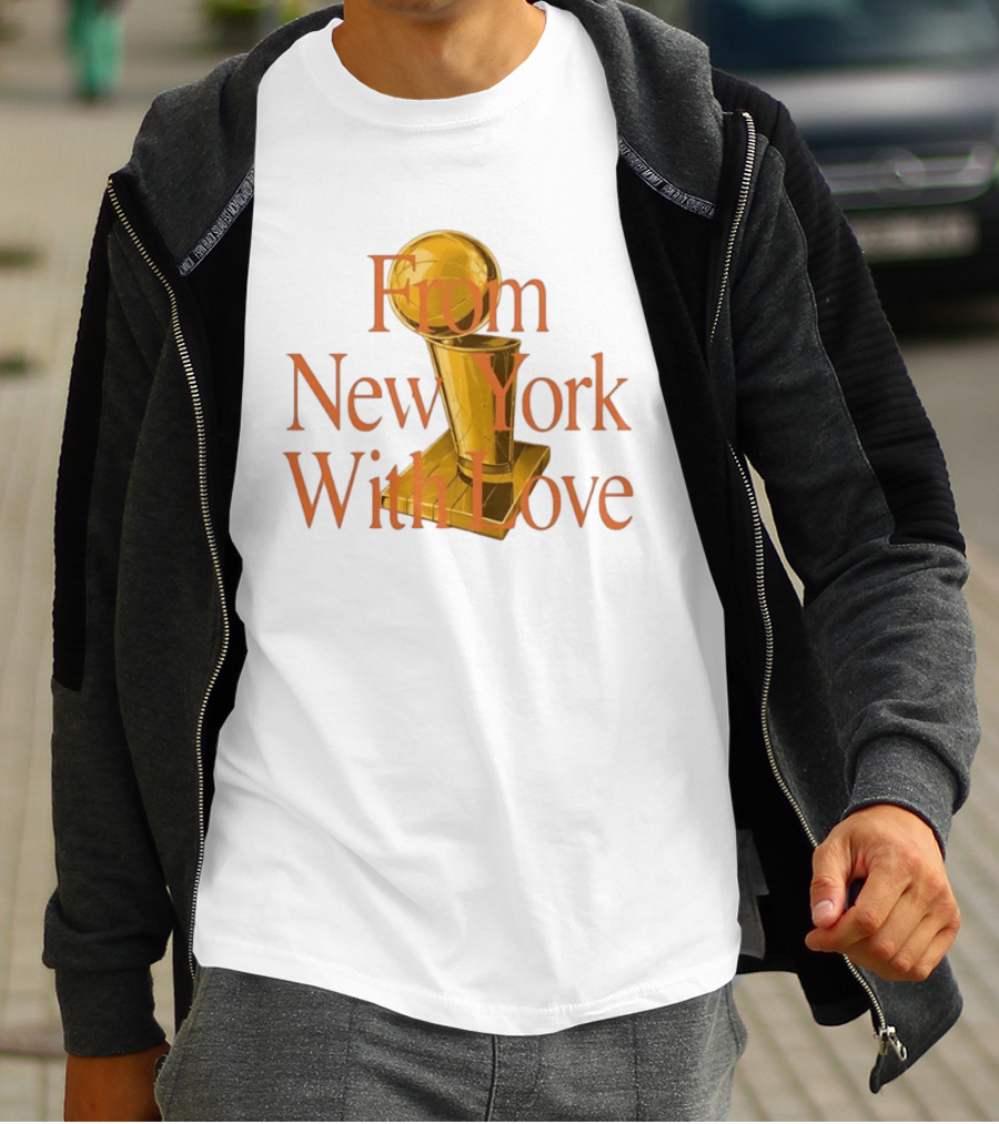 From New York With Love Bricks And Wood Basketball Trophy T-Shirt