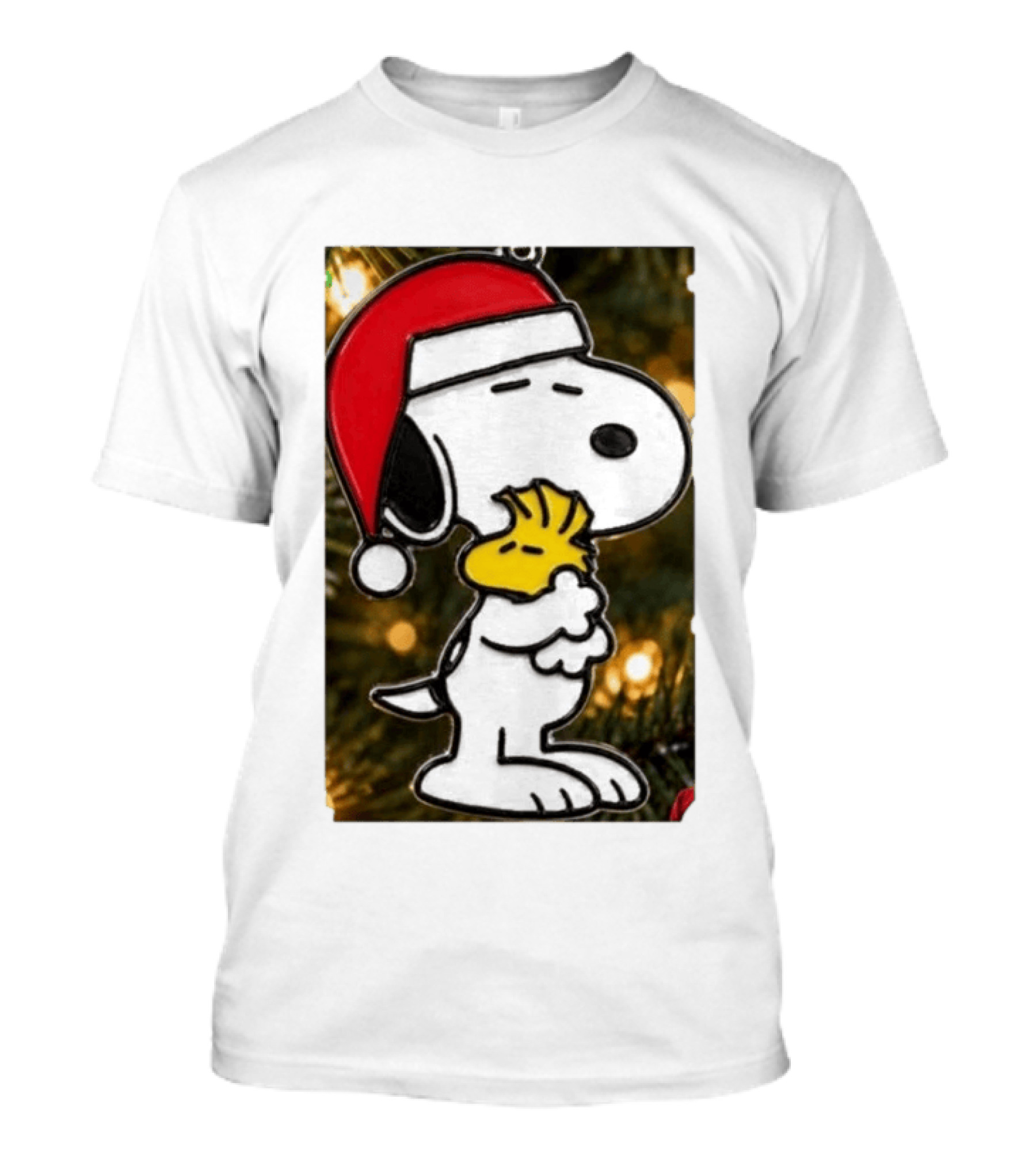 Snoopy Woodstock Christmas Hugging Best Holiday Gift Peanuts T-Shirt