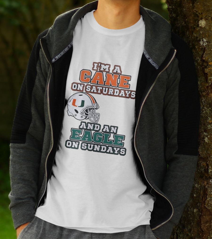 I'm A Cane On Saturdays Miami Spirit And An Eagle On Sundays Philadelphia Pride Football T-Shirt
