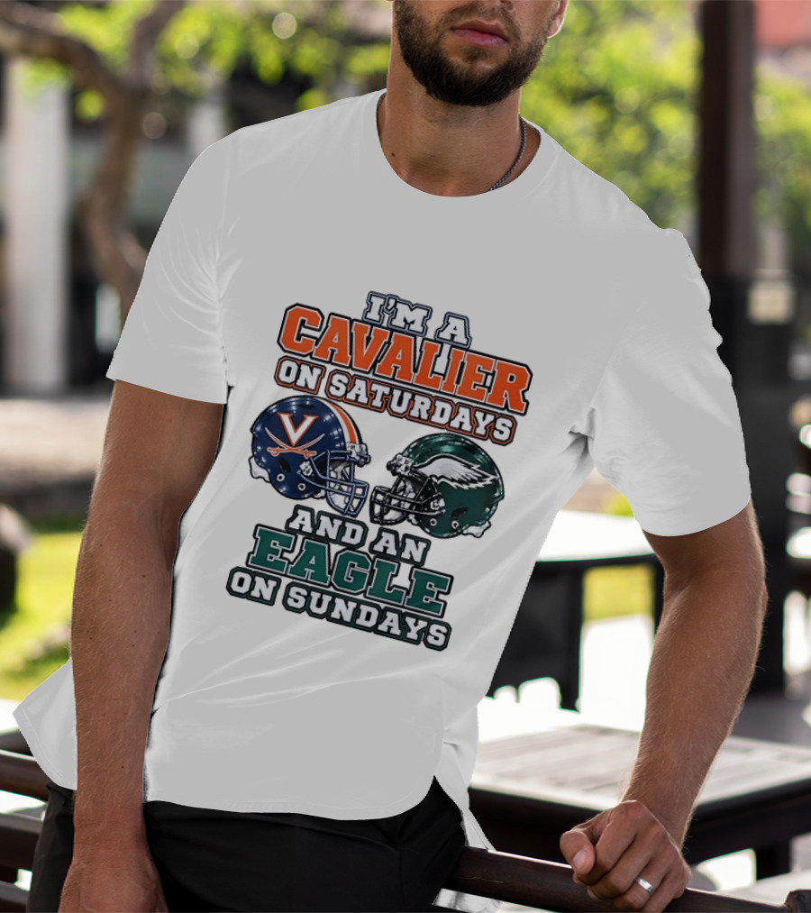 I'm A Cavalier On Saturdays And An Eagle On Sundays Helmet Rivalry T-Shirt