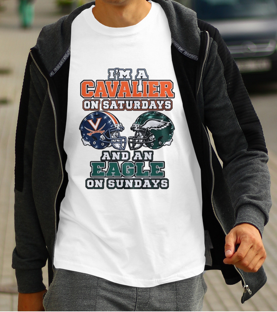 I'm A Cavalier On Saturdays And An Eagle On Sundays Helmet Rivalry T-Shirt