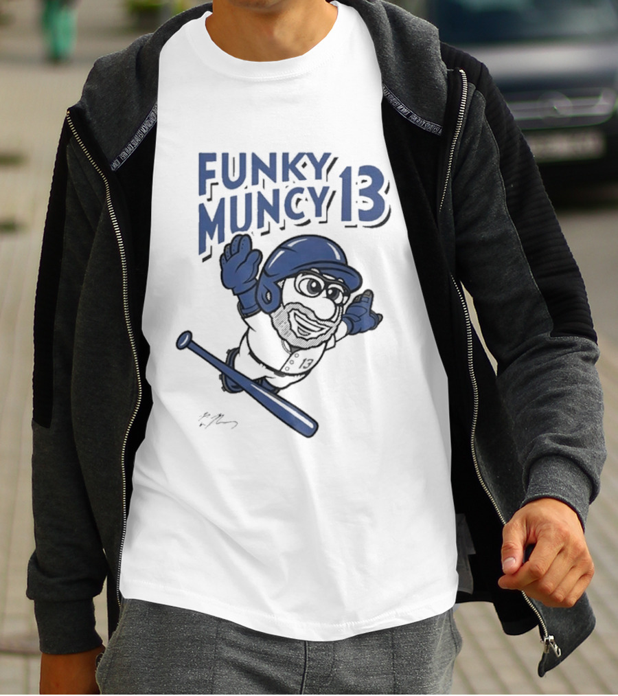 Funky Muncy 13 Max Los Angeles Dodgers Cartoon Baseball T-Shirt