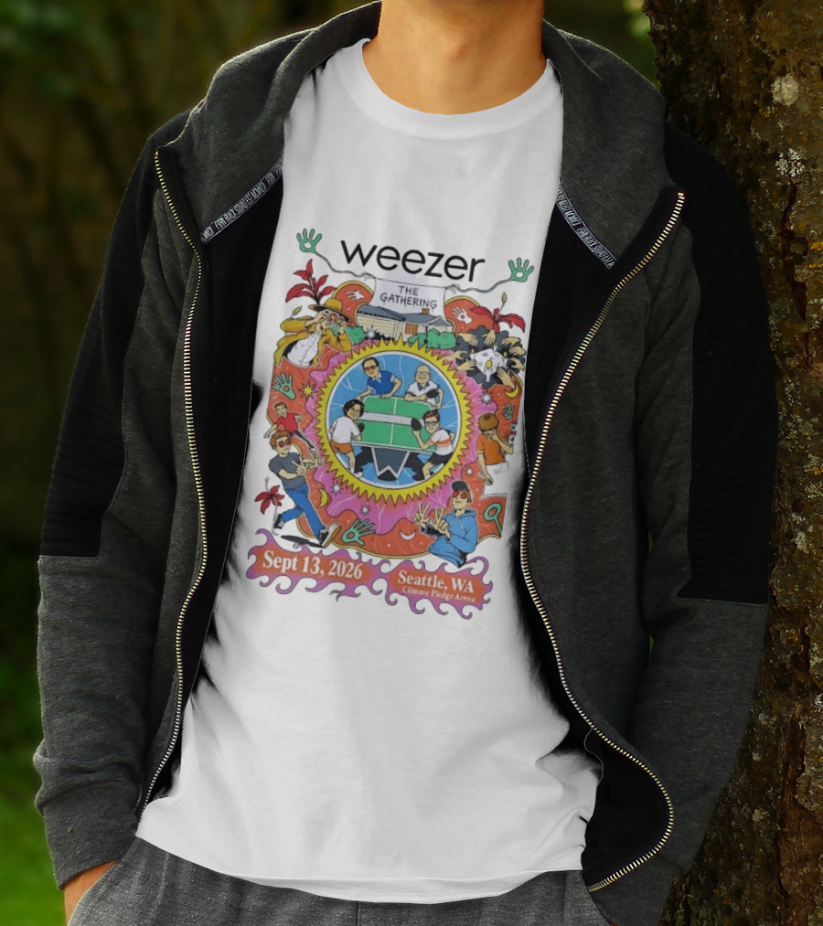 Weezer The Gathering Sept 13 2026 Seattle Climate Pledge Arena Event Collaboration T-Shirt