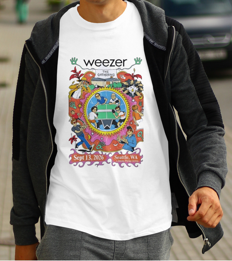 Weezer The Gathering Sept 13 2026 Seattle Climate Pledge Arena Event Collaboration T-Shirt
