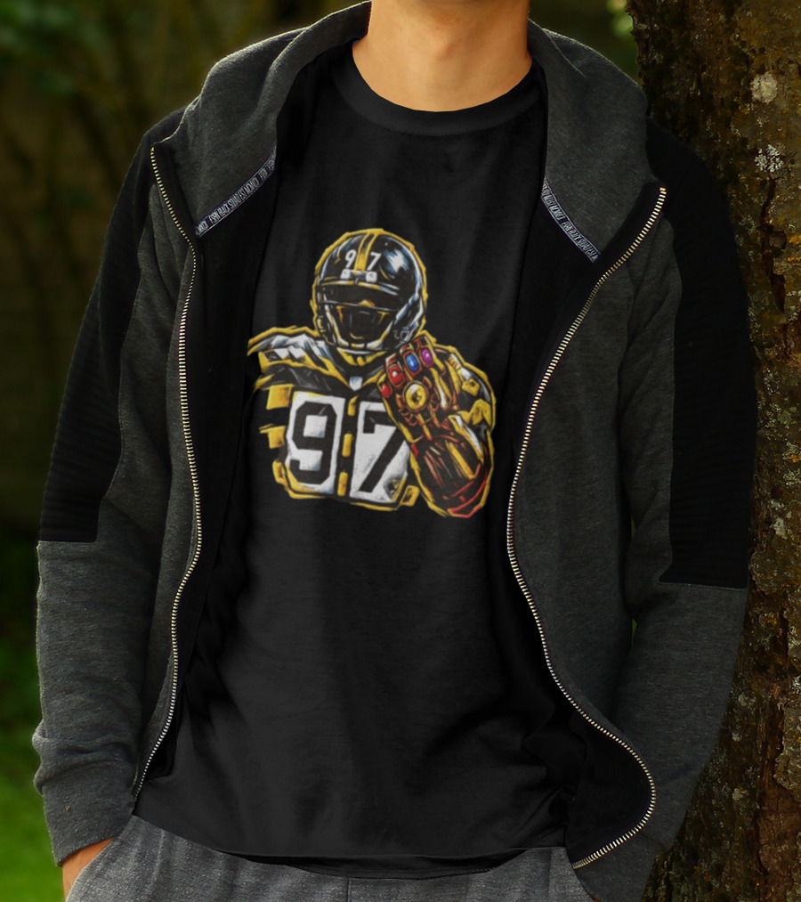 Cameron Heyward 97 Pittsburgh Steelers Infinity Gauntlet Marvel Football T-Shirt