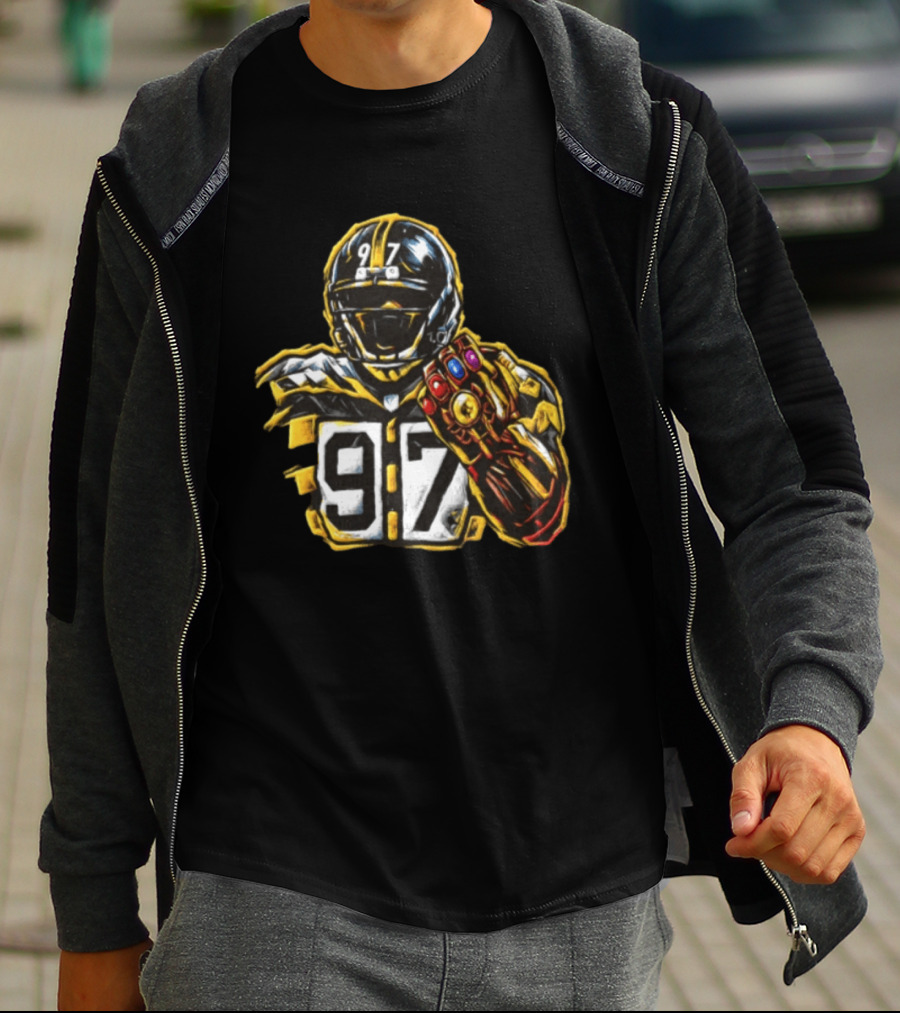 Cameron Heyward 97 Pittsburgh Steelers Infinity Gauntlet Marvel Football T-Shirt