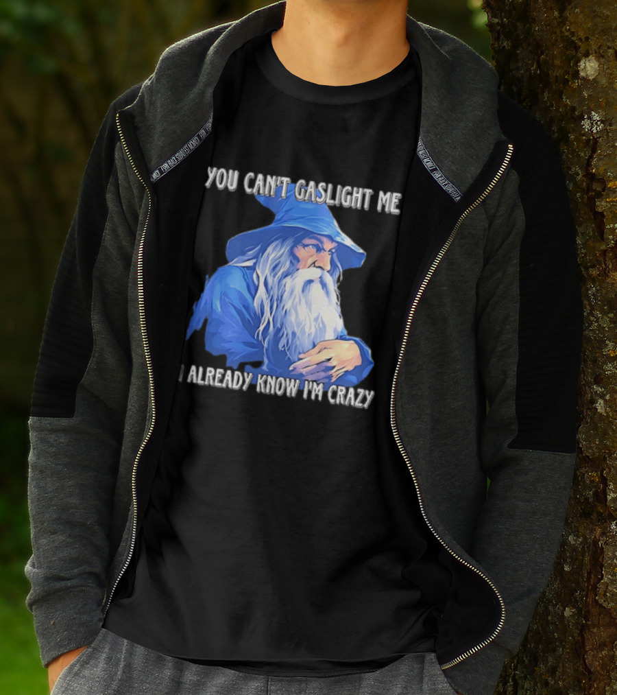 You Can't Gaslight Me I Already Know I'm Crazy Wizard Robe And Hat T-Shirt