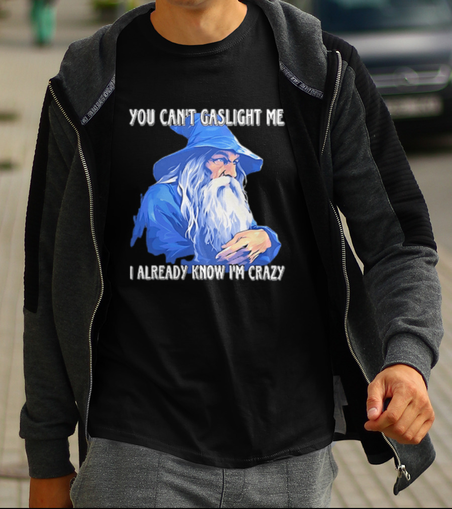 You Can't Gaslight Me I Already Know I'm Crazy Wizard Robe And Hat T-Shirt