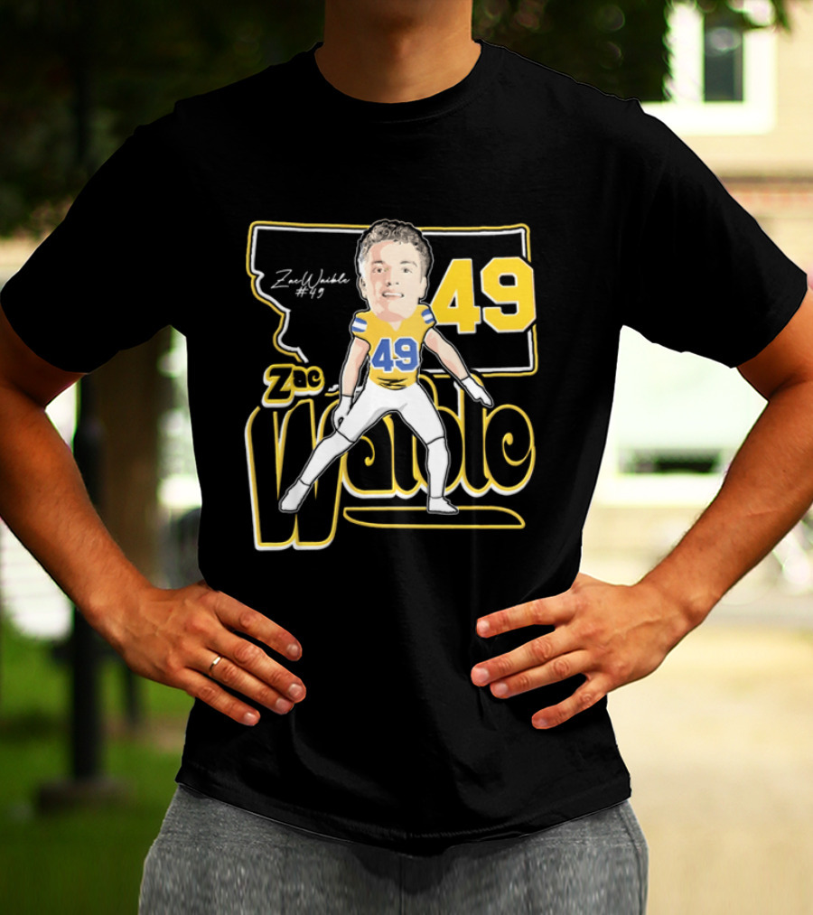 Zac Waible 49 Montana State Bobcats Football Caricature T-Shirt