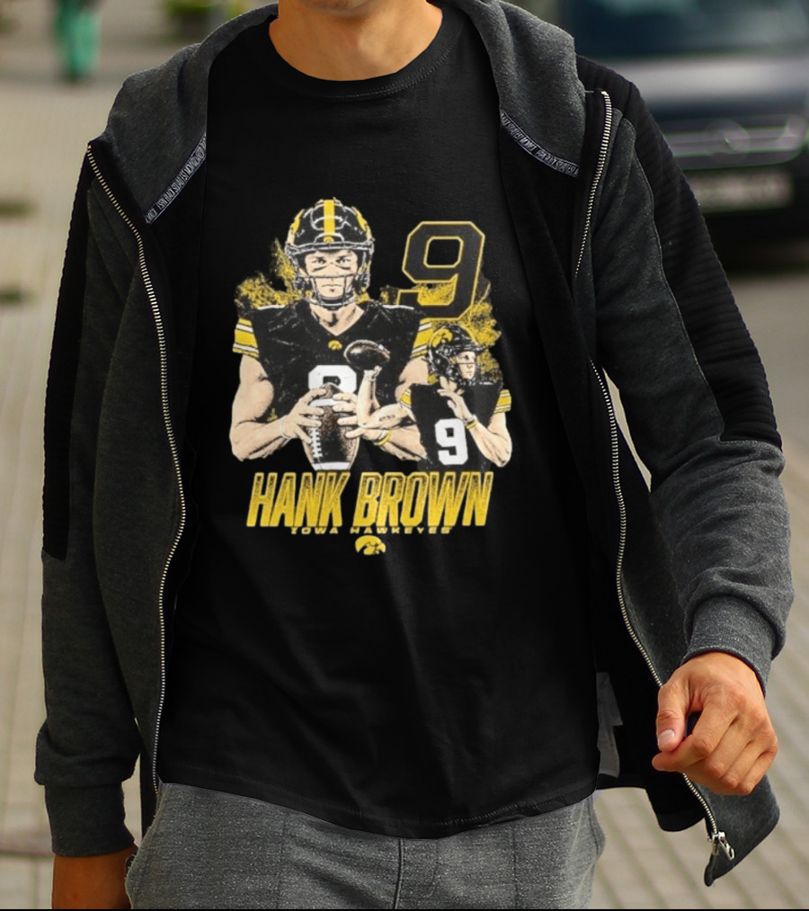 Hank Brown Iowa Hawkeyes Number 9 Football Player T-Shirt