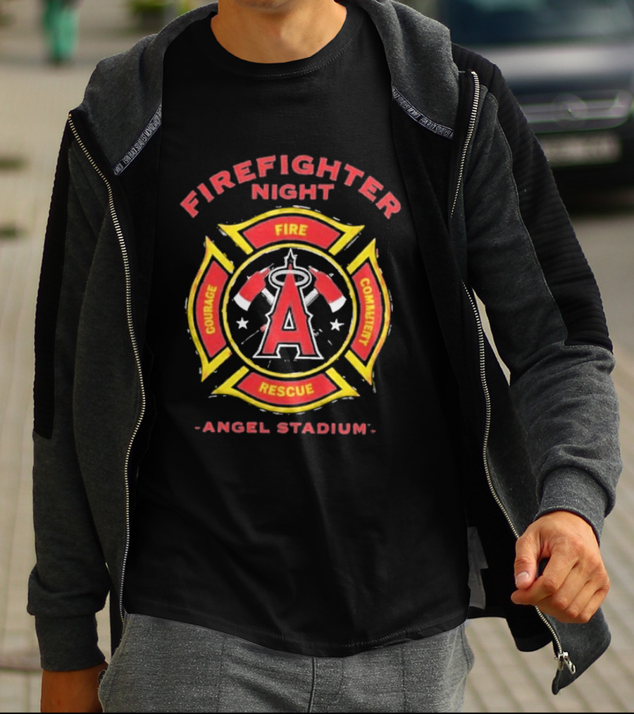 Los Angeles Angels Firefighter Night Angel Stadium Courage Commitment 2026 T-Shirt
