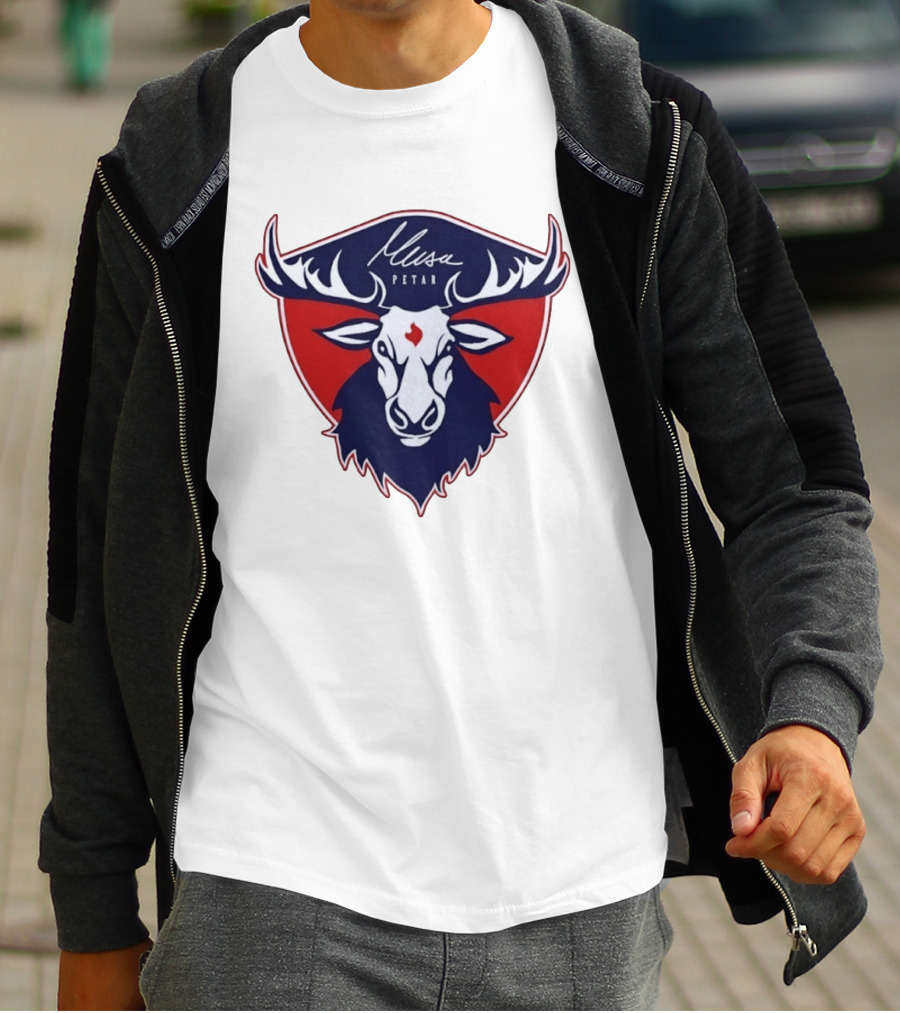 Musa Petar Moose Shield Animal Crest T-Shirt
