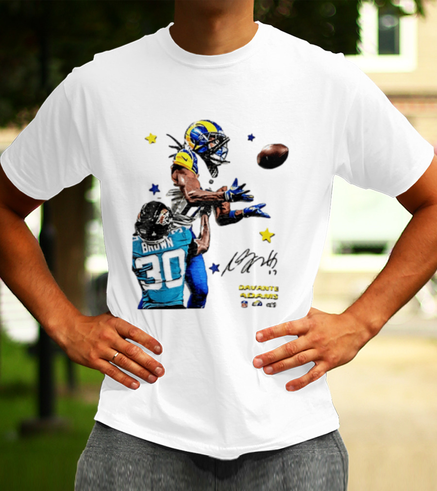 Davante Adams Las Vegas Raiders Brown Football Catch Duel T-Shirt