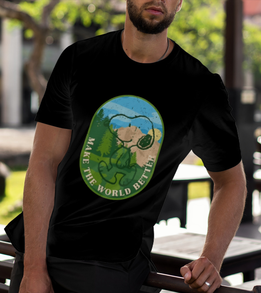 Snoopy Make The World Better Mountain Forest Retro Peanuts T-Shirt