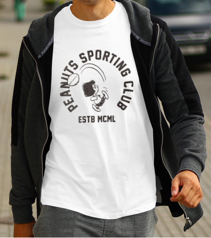 Peanuts Sporting Club Estb Mcml Marcie Kicking Football T-Shirt