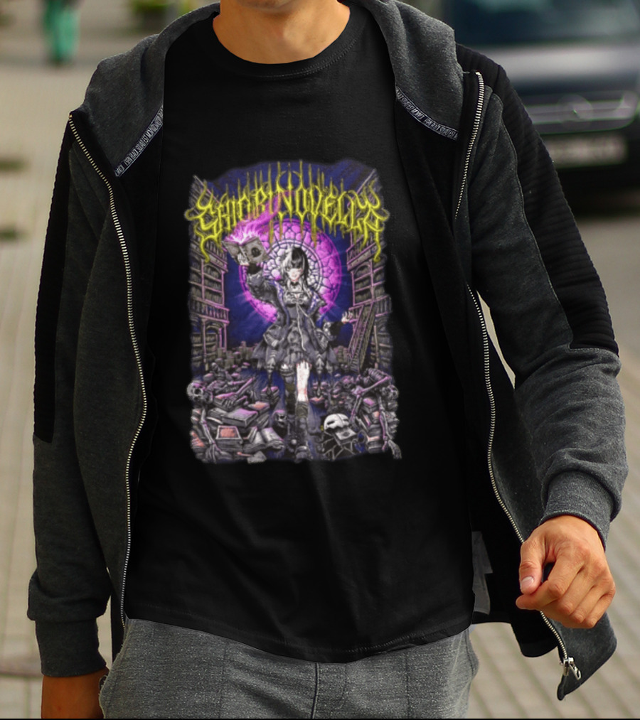 Shiori Novella Hololive English Gothic Library Skull Death Metal T-Shirt