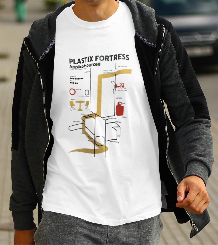 Plastix Fortress Applicotsource Dreamcore Public Data Map T-Shirt