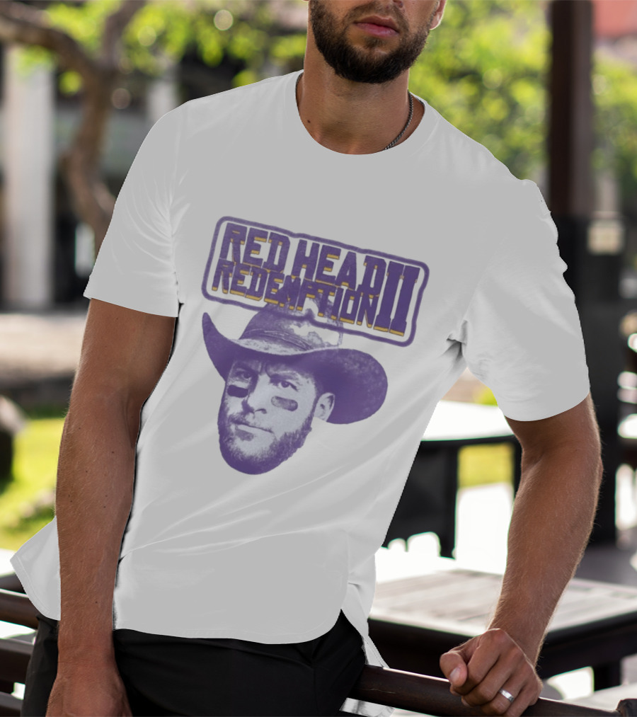 Carson Wentz Red Head Redemption II Cowboy Hat Face Paint T-Shirt