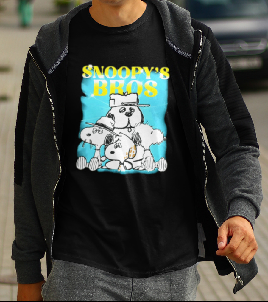 Snoopys Bros Cartoon Dogs Sparkles Blue Bootleg T-Shirt