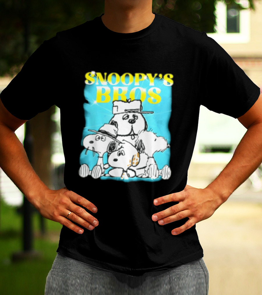Snoopys Bros Cartoon Dogs Sparkles Blue Bootleg T-Shirt