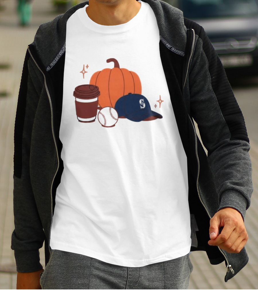 Seattle Mariners Pumpkinpalooza 2026 Coffee Baseball Cap Pumpkin T-Shirt