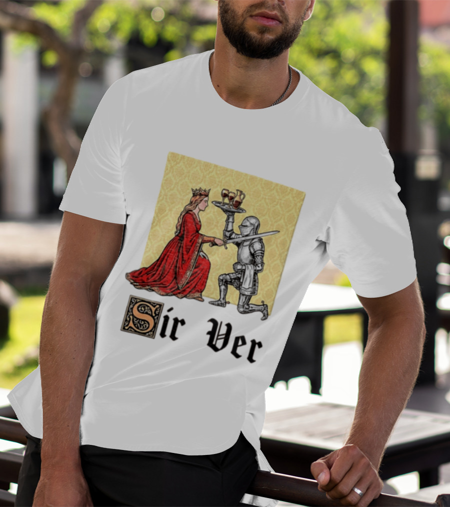Sir Ver Knight Serving Wine To Queen Medieval Fantasy T-Shirt