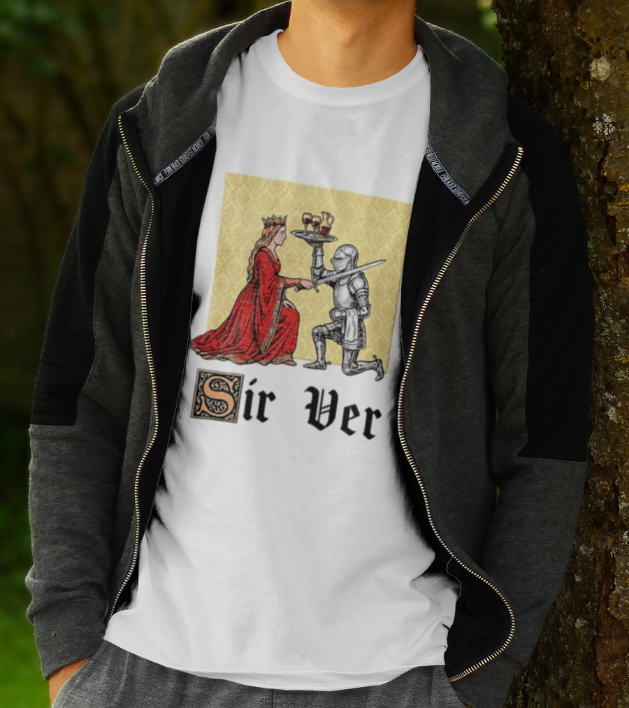 Sir Ver Knight Serving Wine To Queen Medieval Fantasy T-Shirt