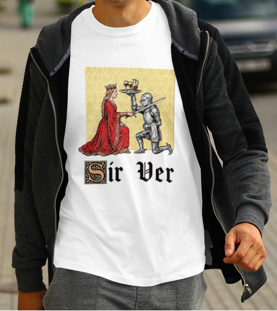 Sir Ver Knight Serving Wine To Queen Medieval Fantasy T-Shirt