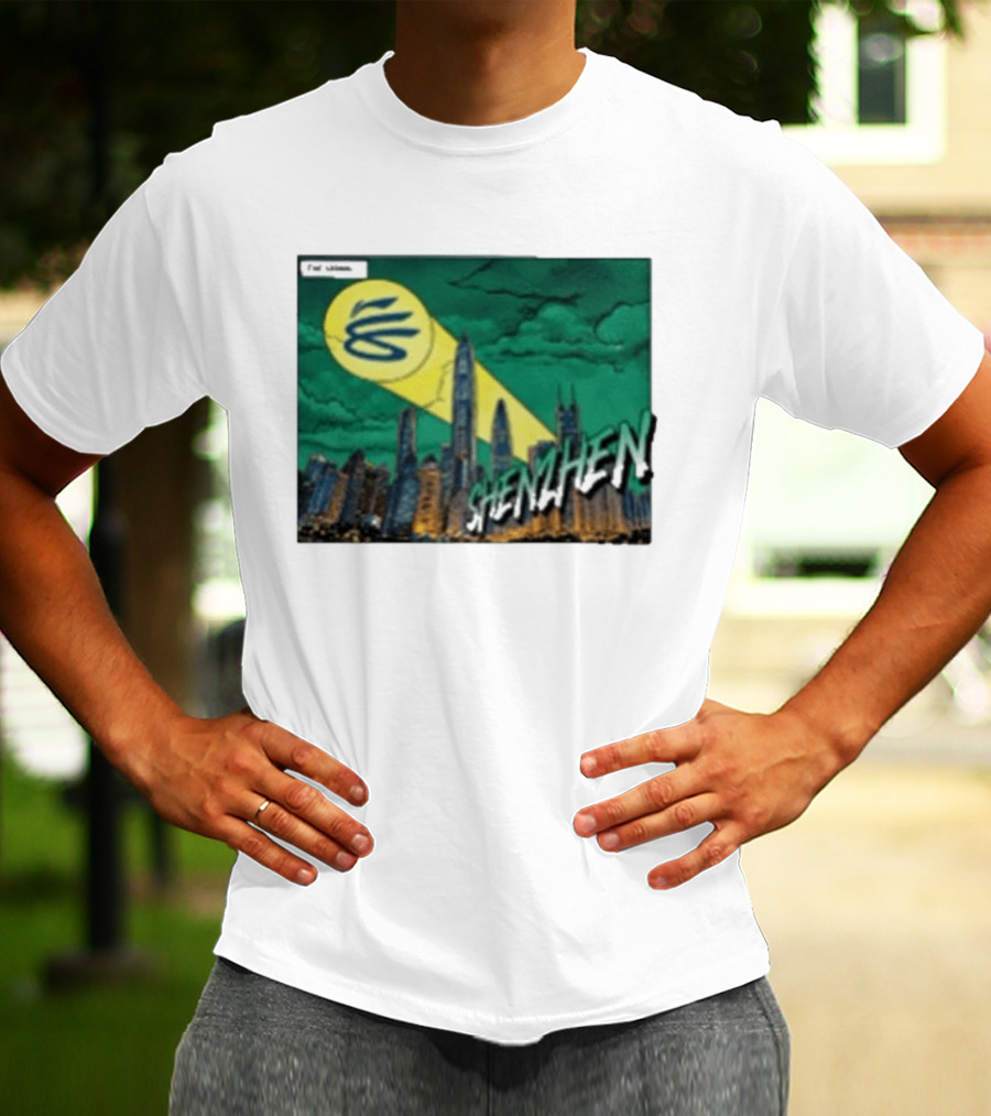 Stephen Curry Li Ning X Curry China Tour Shenzhen City Skyline Spotlight T-Shirt
