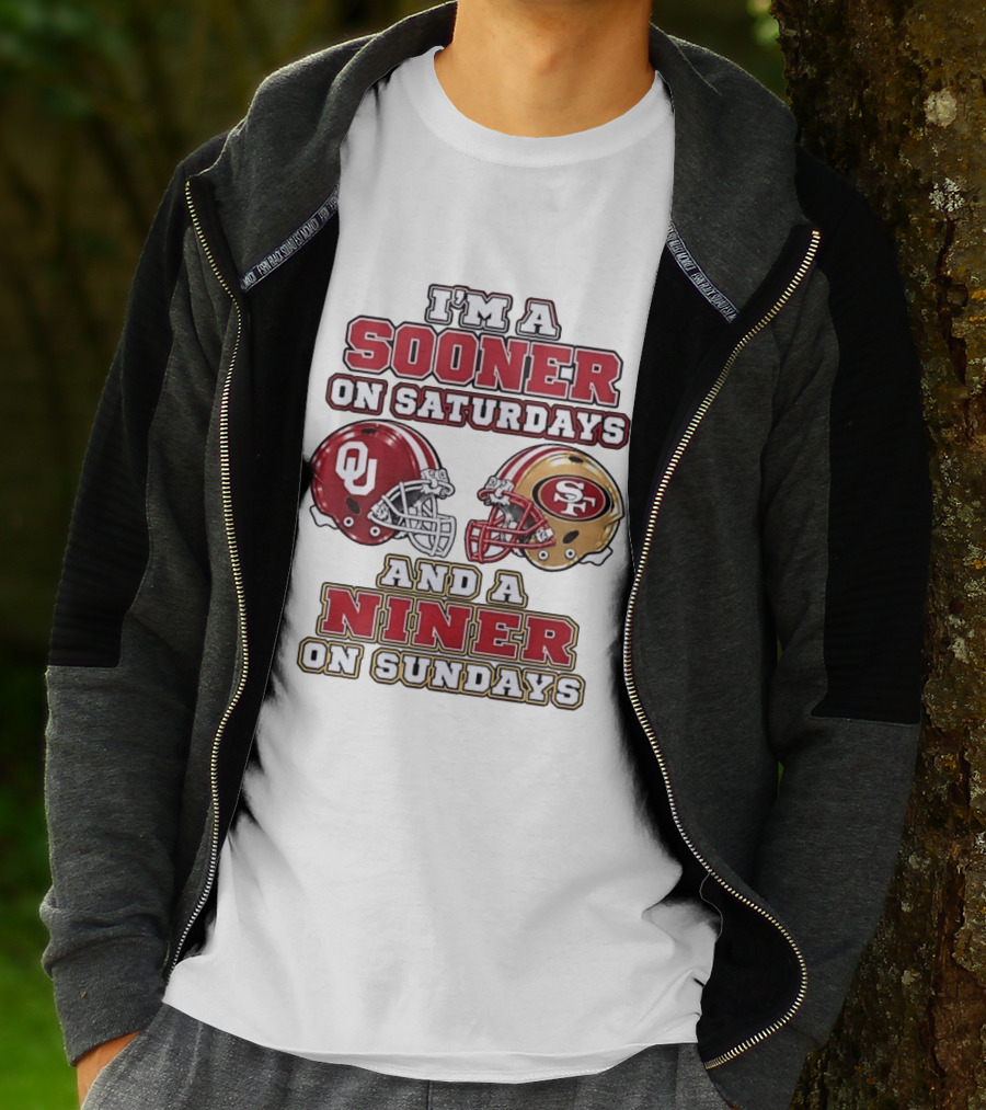 Oklahoma Sooners Saturdays SF 49ers Sundays Football Fan Gear T-Shirt