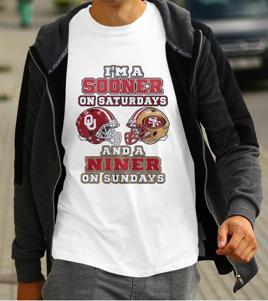 Oklahoma Sooners Saturdays SF 49ers Sundays Football Fan Gear T-Shirt