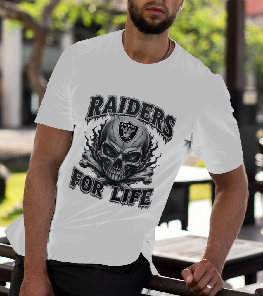 Las Vegas Raiders Skull Raiders For Life T-Shirt