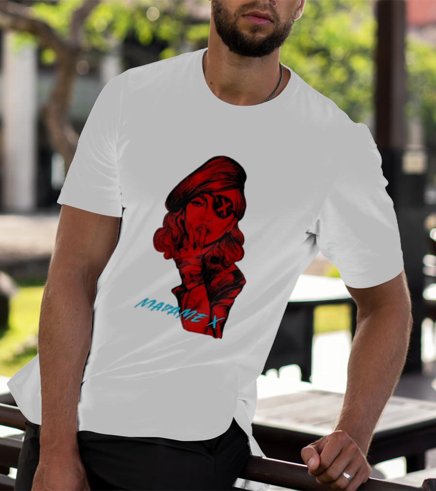 Madonna Madame X Beret Eye Patch Pop Music T-Shirt