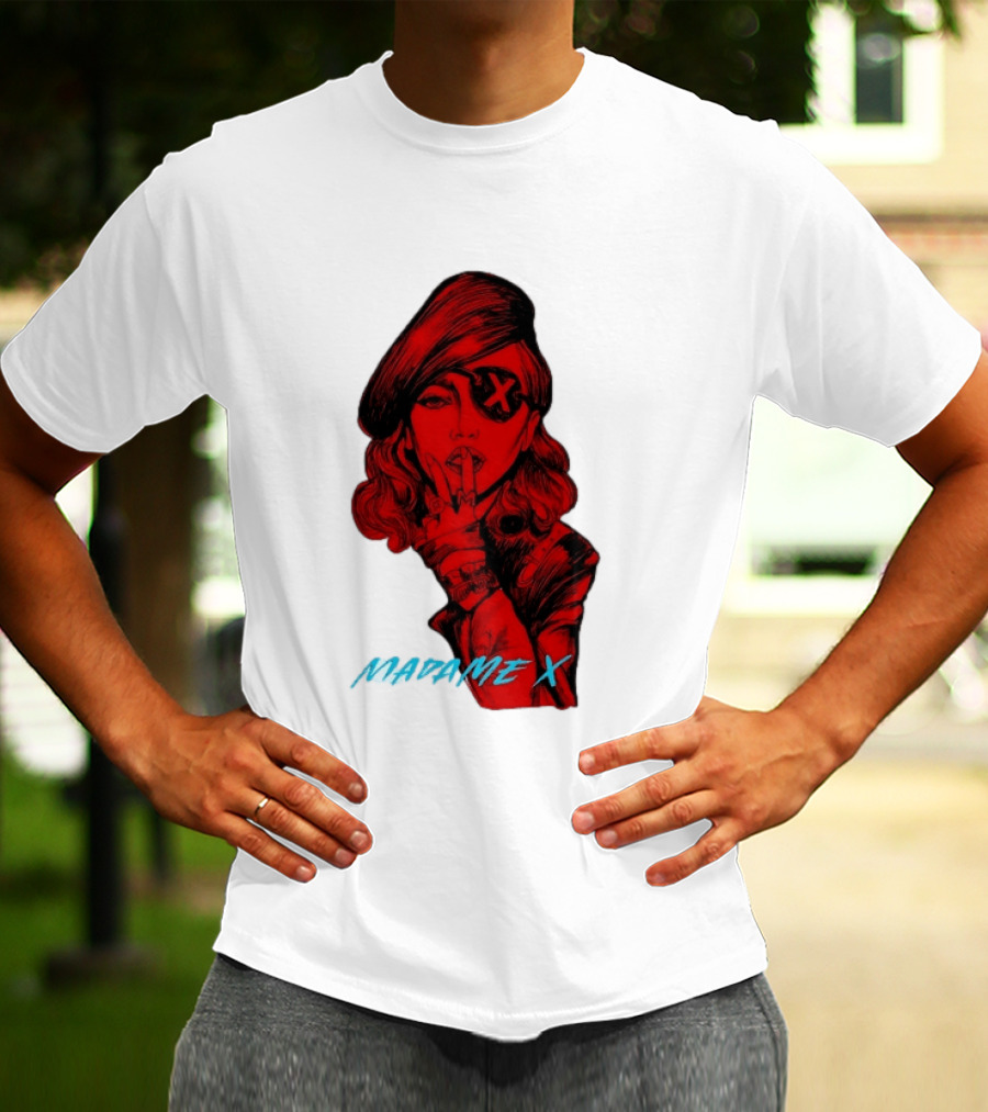 Madonna Madame X Beret Eye Patch Pop Music T-Shirt
